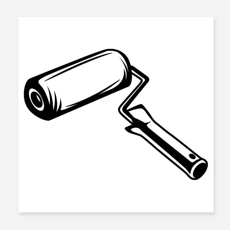 Dessin au rouleau du peintre Poster 20 x 20 cm