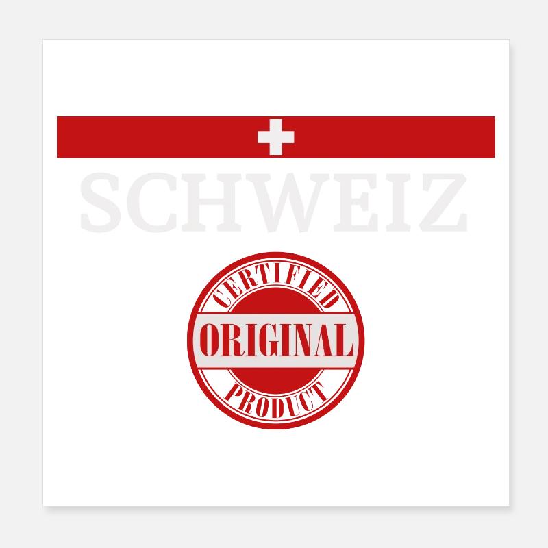 Flagge der Schweiz, Schweizer Stolz - Poster 20x20 cm - Weiß