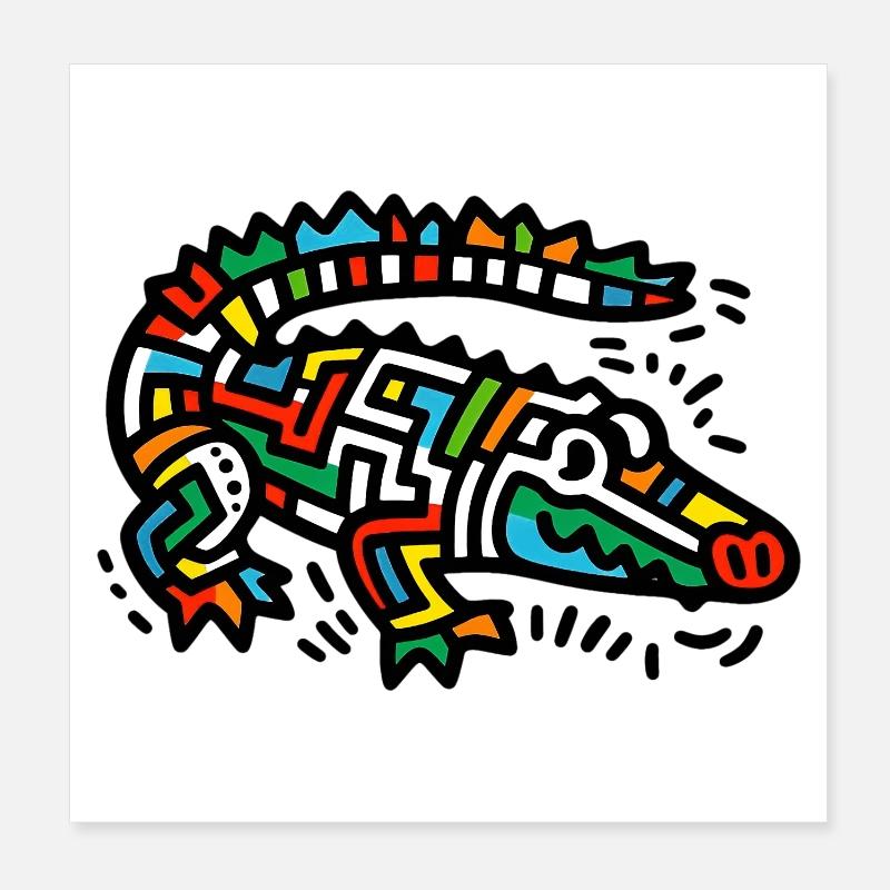Alligator Crocodile Poster 8" x 8" (20x20 cm)