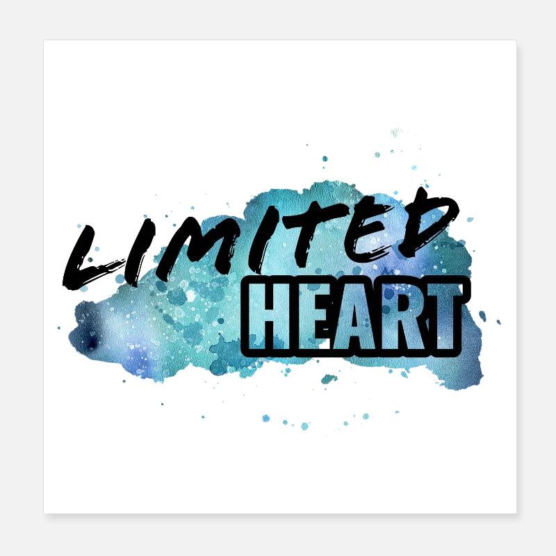 Minimalist Heart and Ink Splash Design Poster 8" x 8" (20x20 cm)
