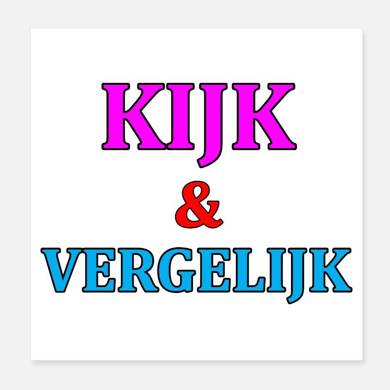 Look & Compare Motivation Print Poster 8" x 8" (20x20 cm)