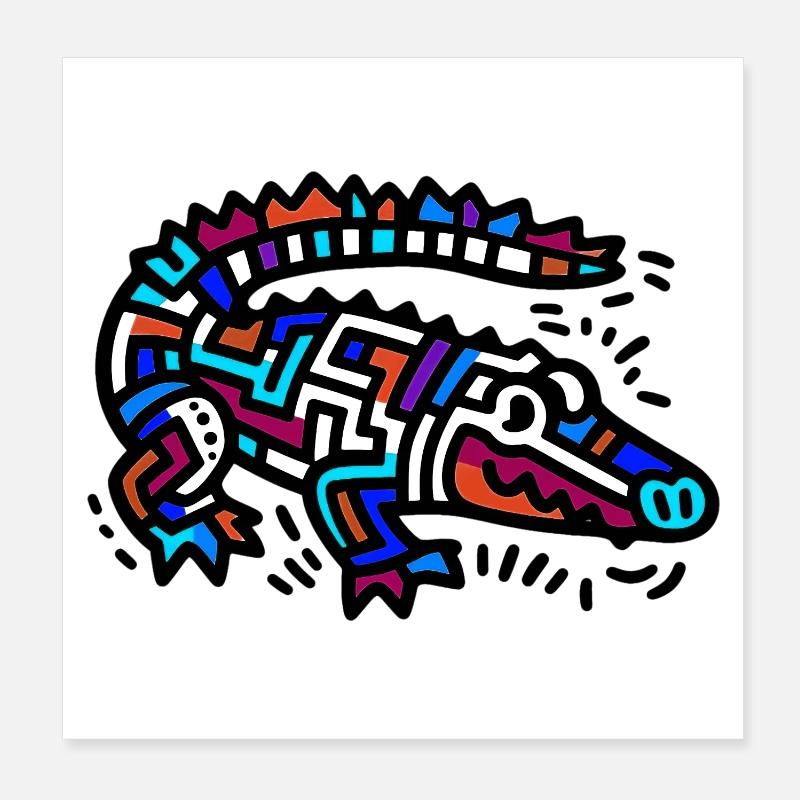 Krokodil Poster 20x20 cm