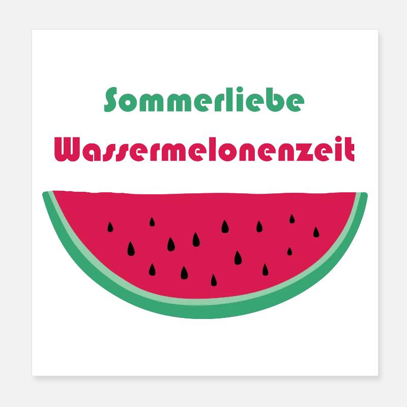 Sommerliebe Wassermelonenzeit - Poster 20x20 cm - Weiß
