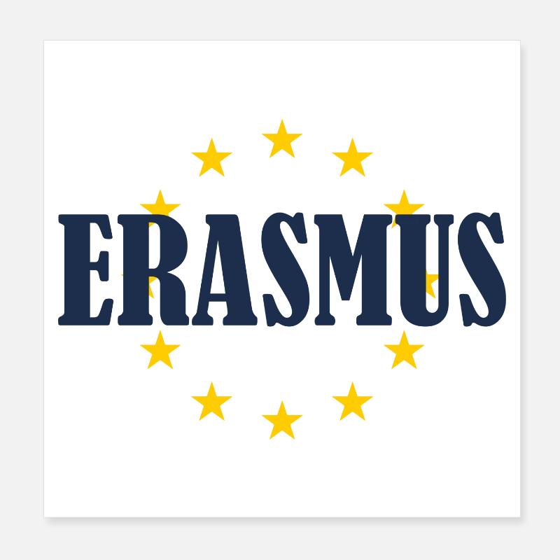 Erasmus Design avec EU Stars Poster 20 x 20 cm