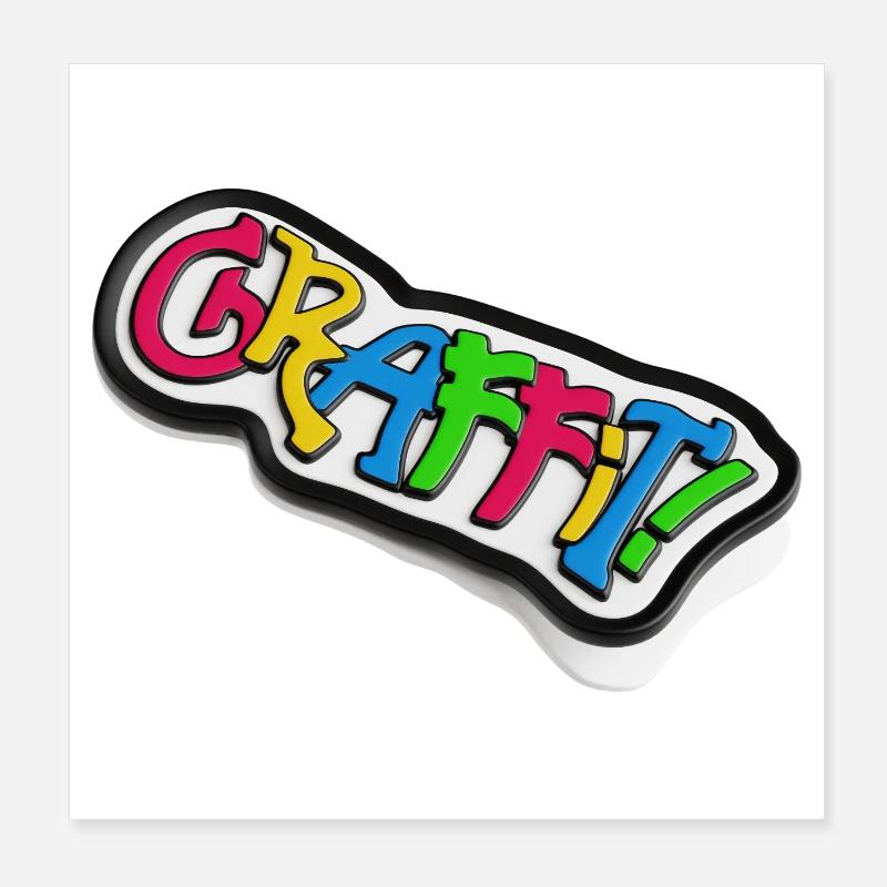 Graffiti Schriftzug 3d Effekt Poster 20x20 cm