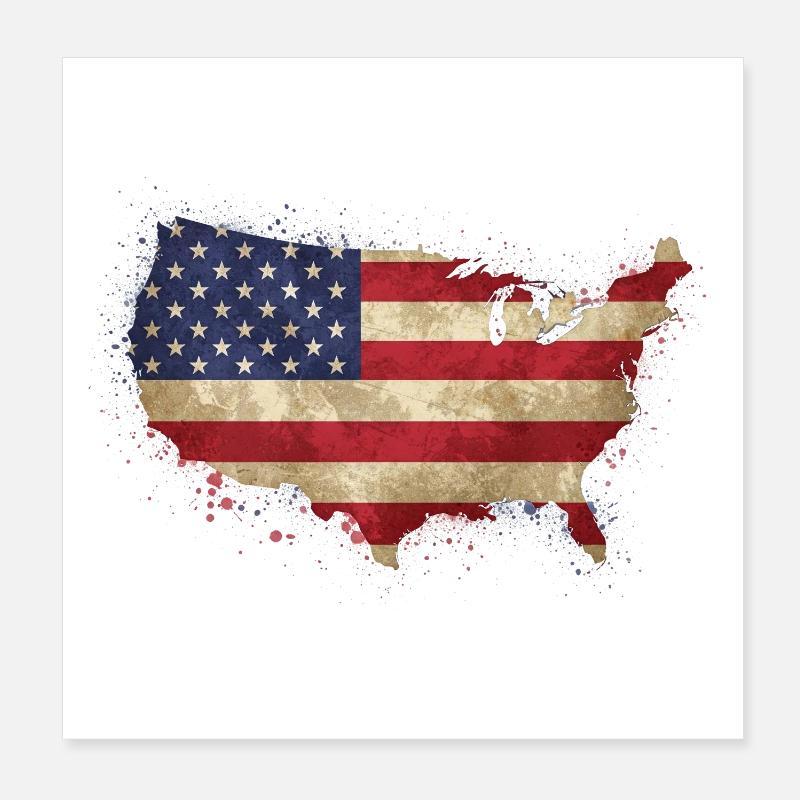 Drapeau de design des États-Unis Poster 20 x 20 cm