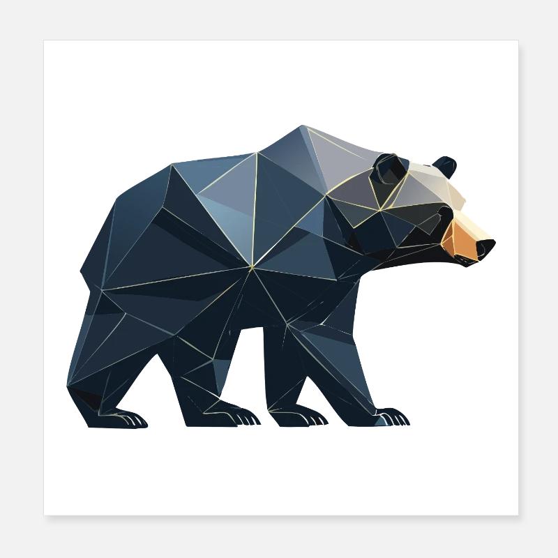 Black Bear Geo Poster 8" x 8" (20x20 cm)