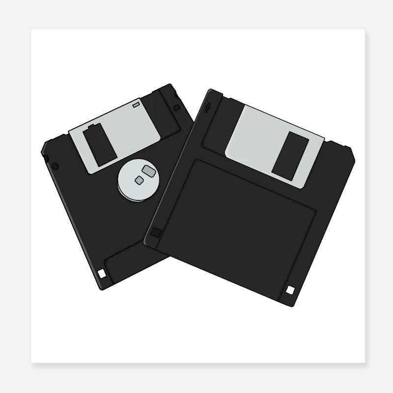 3½ inch high-density vintage floppy diskettes Poster 8" x 8" (20x20 cm)