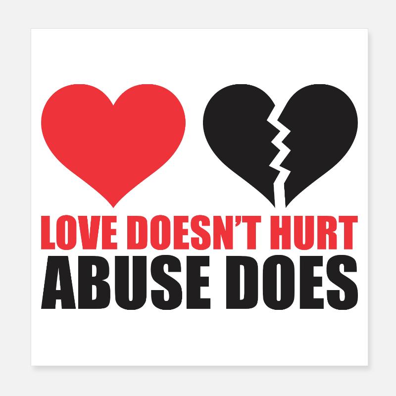 Broken Heart with Powerful Message Poster 8" x 8" (20x20 cm)