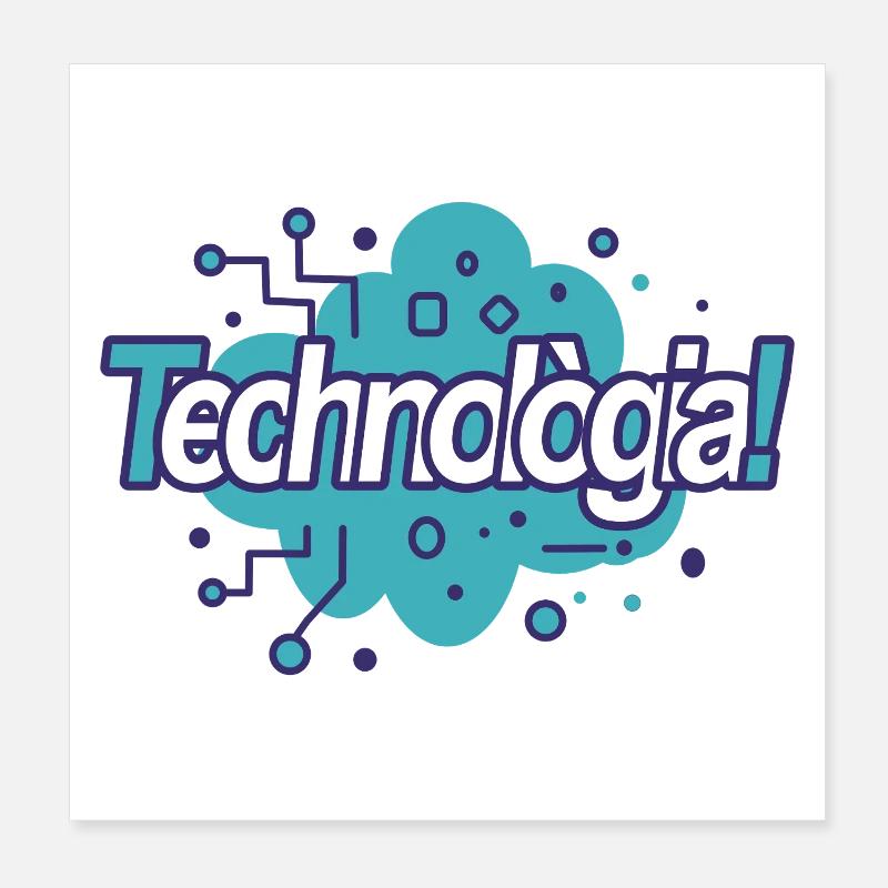 Technologie - Poster 20x20 cm - Weiß