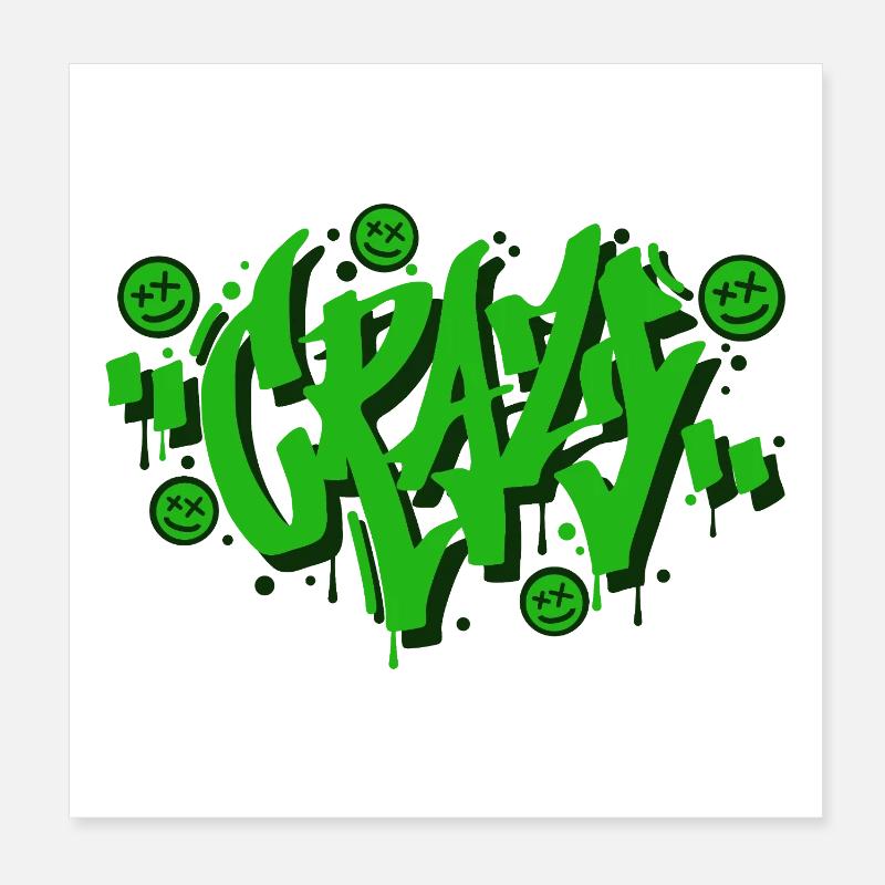 Conception de lettres graffiti folles Poster 20 x 20 cm