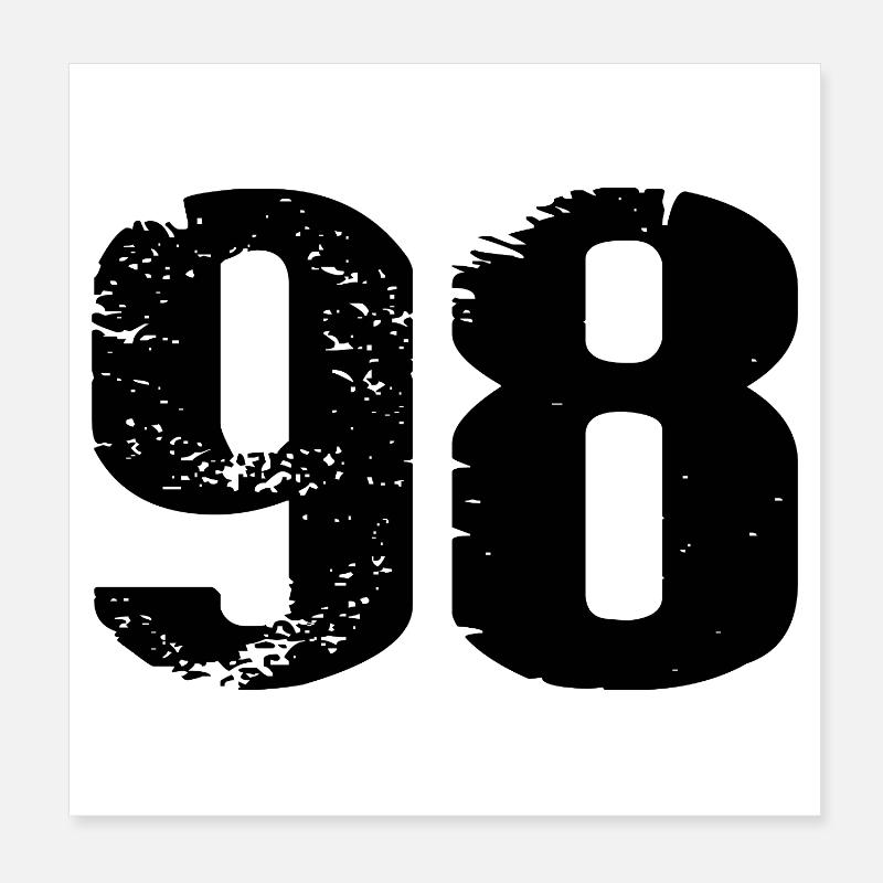 Maillot numéro 98 Poster 20 x 20 cm