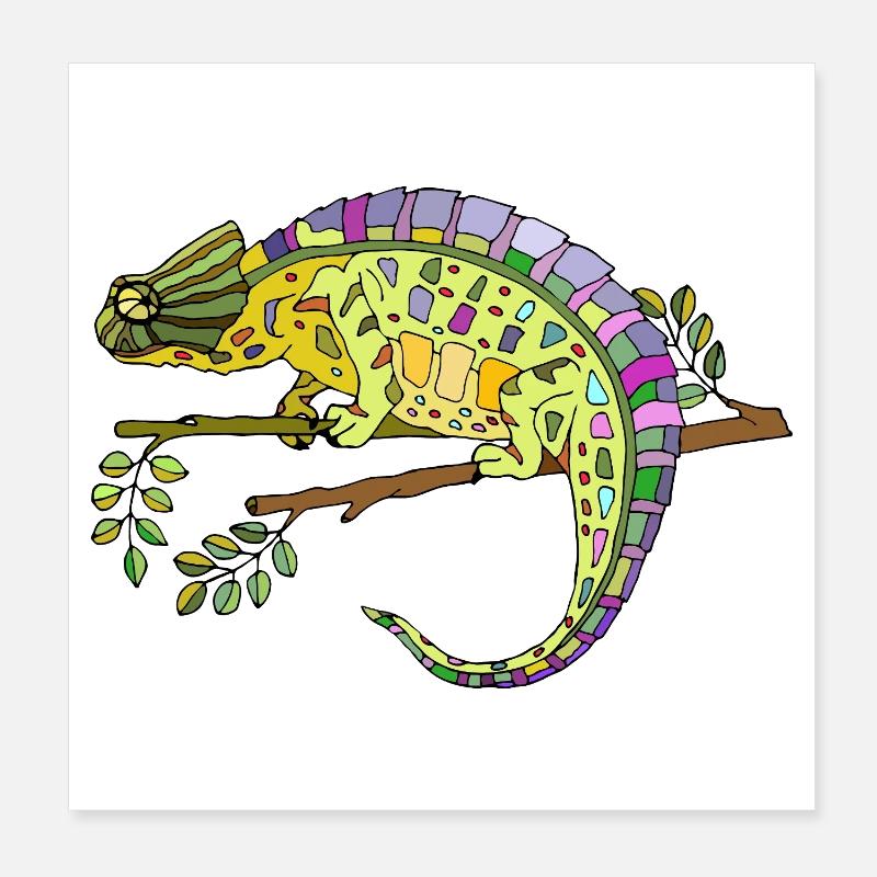 Caméléon Poster 20 x 20 cm
