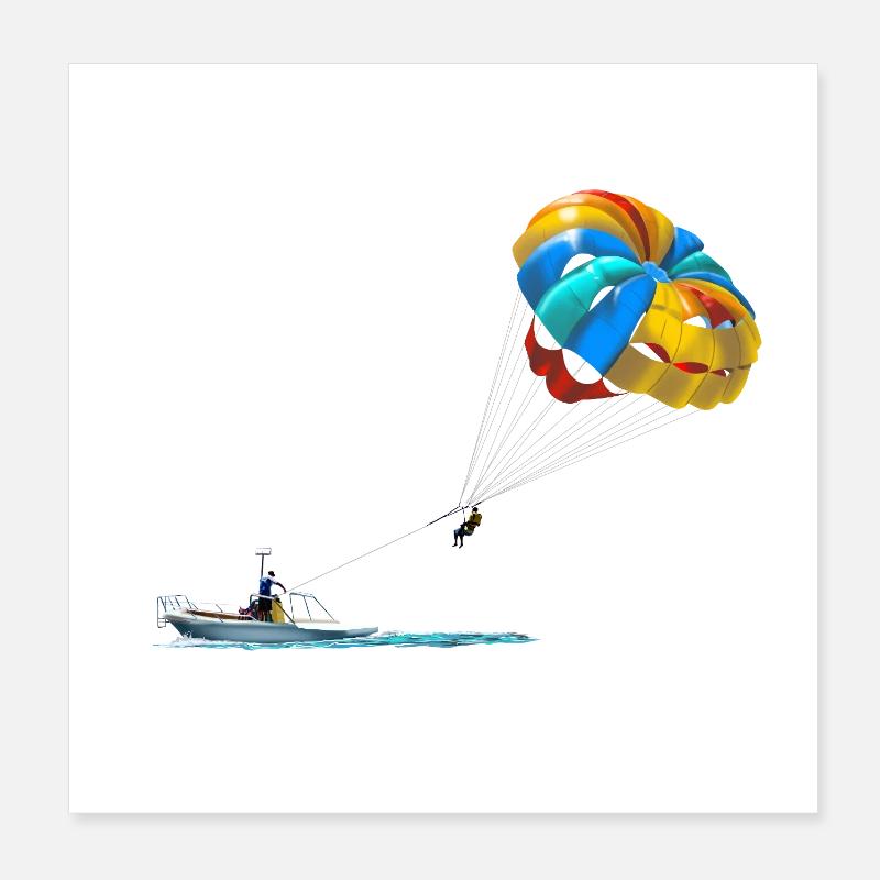 Parasailing Poster 8" x 8" (20x20 cm)