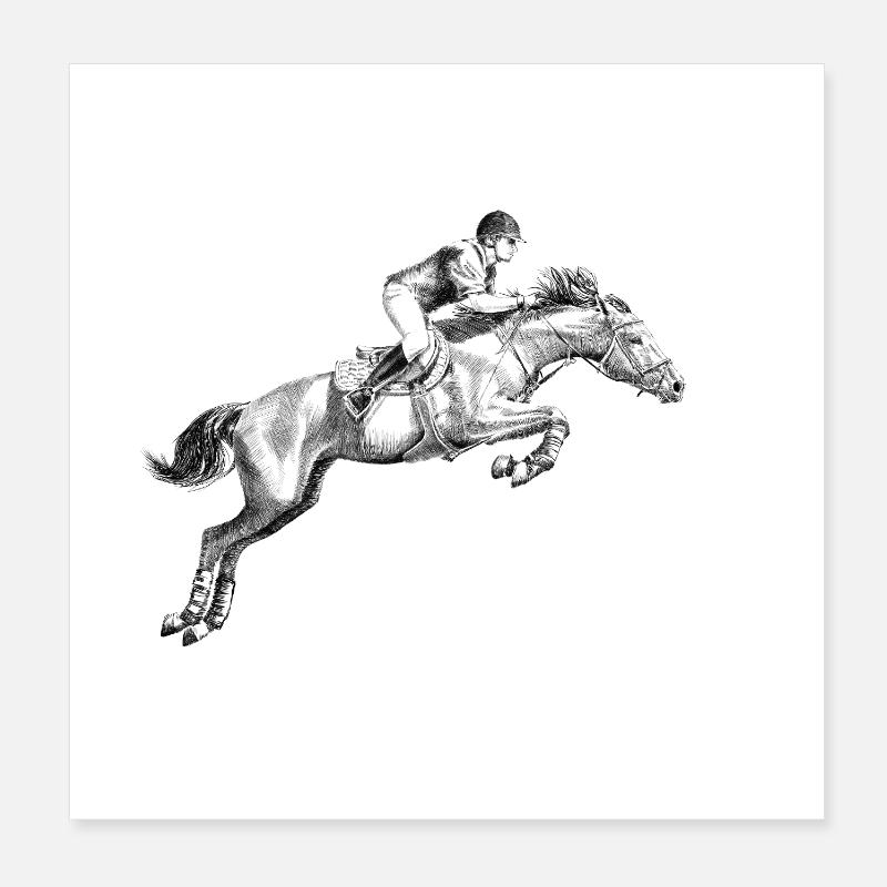 Équitation Poster 20 x 20 cm