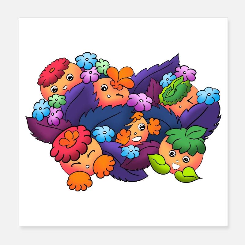 Dreamy knobs in autumn leaves Poster 8" x 8" (20x20 cm)