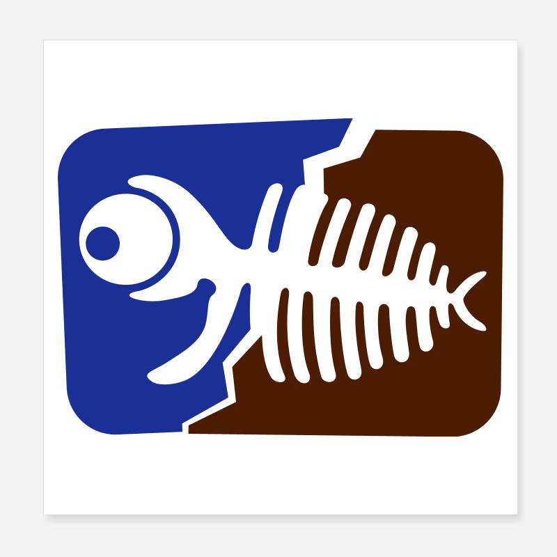 Fossile de poisson Poster 20 x 20 cm