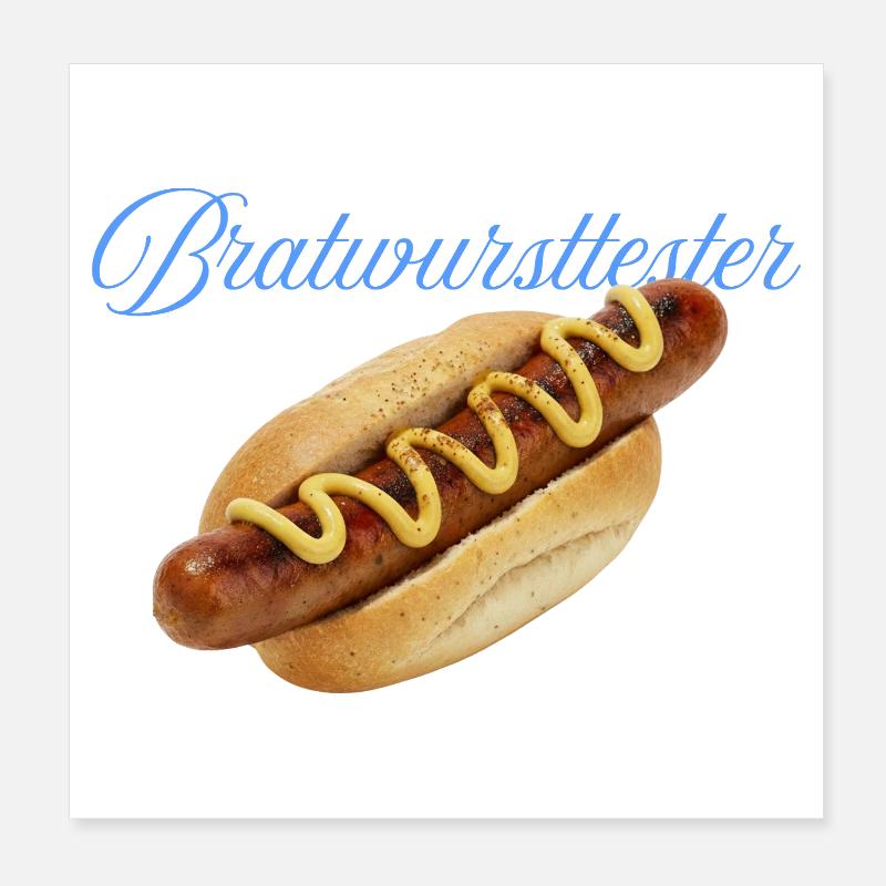 Deftiger Hotdog mit Senf Poster 20x20 cm