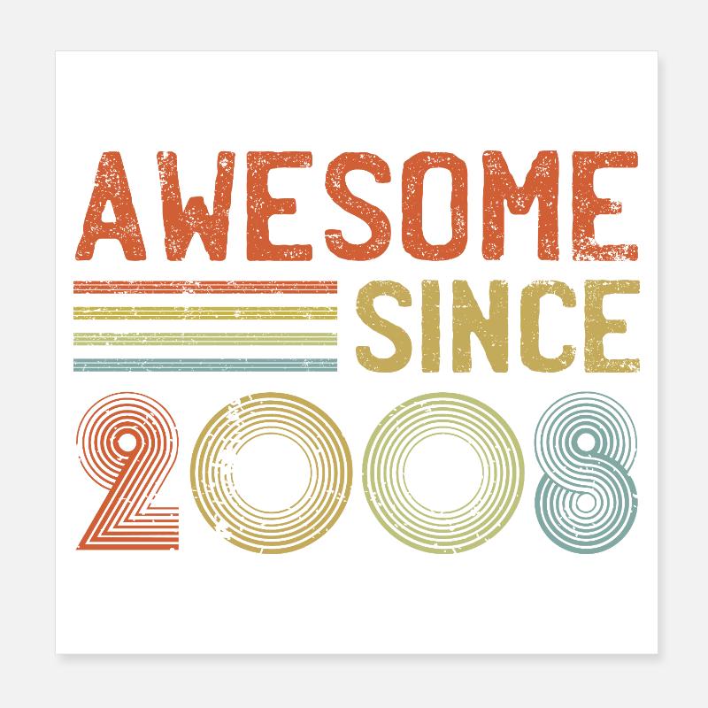 Design typographique rétro inspiré des années 2000 Poster 20 x 20 cm