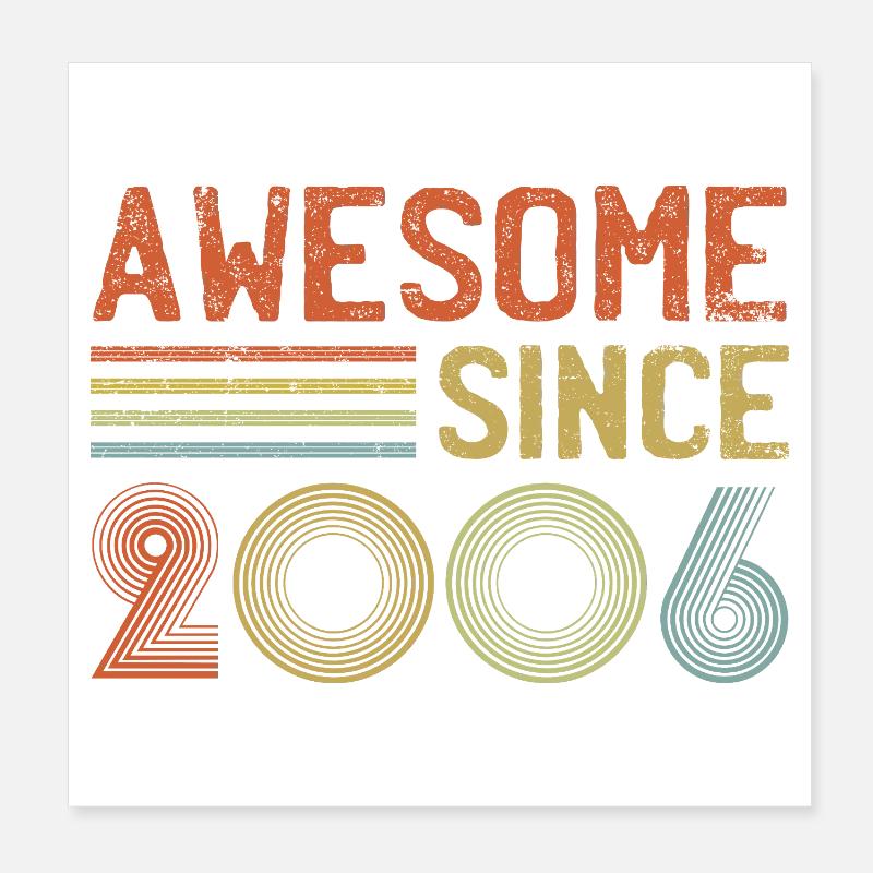 Retro 2005 Anniversary Celebration Design Poster 8" x 8" (20x20 cm)