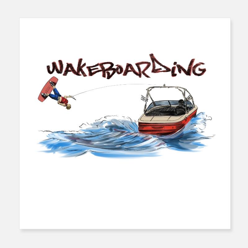 Motif d'action de wakeboard Poster 20 x 20 cm