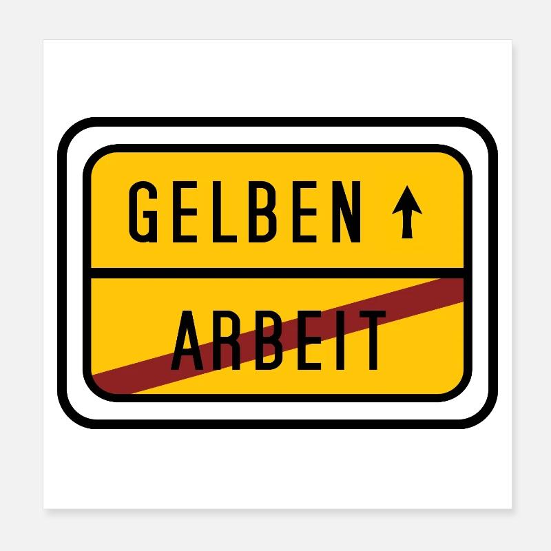 Arbeitszeitbetrug – Anti-Arbeit Schild Poster 20x20 cm