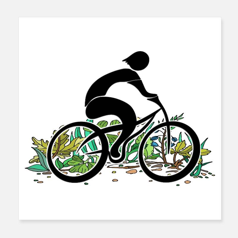 Cycliste Poster 20 x 20 cm