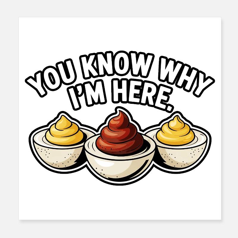 Deviled Egg Lover Chemise de nourriture drôle Poster 20 x 20 cm