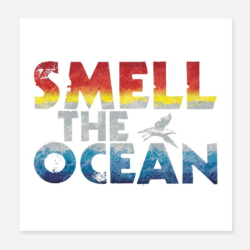 Rieche das Meer - Gradient Schrift Poster 20x20 cm