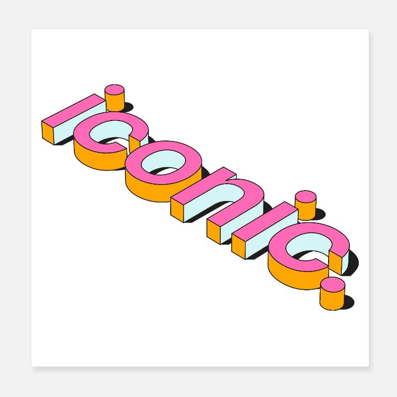 Conception de typographie 3D rétro emblématique Poster 20 x 20 cm