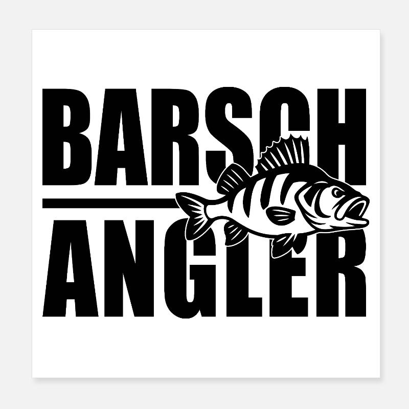 Barsch Angler Barsche Raubfischangeln Flussbarsch Poster 20x20 cm