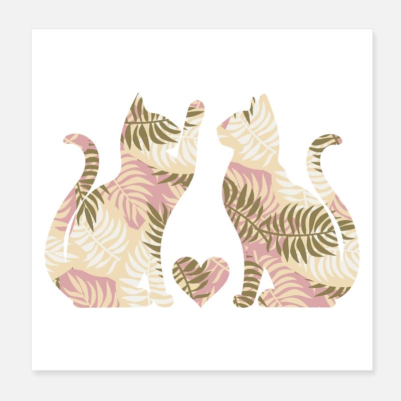 Cat Lovers Poster 8" x 8" (20x20 cm)