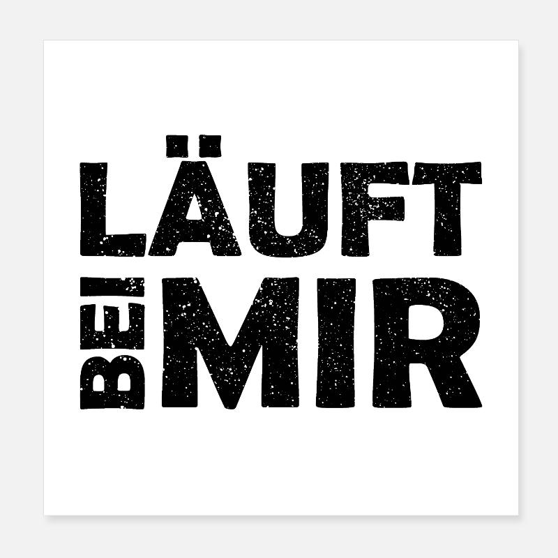 Il court avec moi - Belle expression - Course Poster 20 x 20 cm