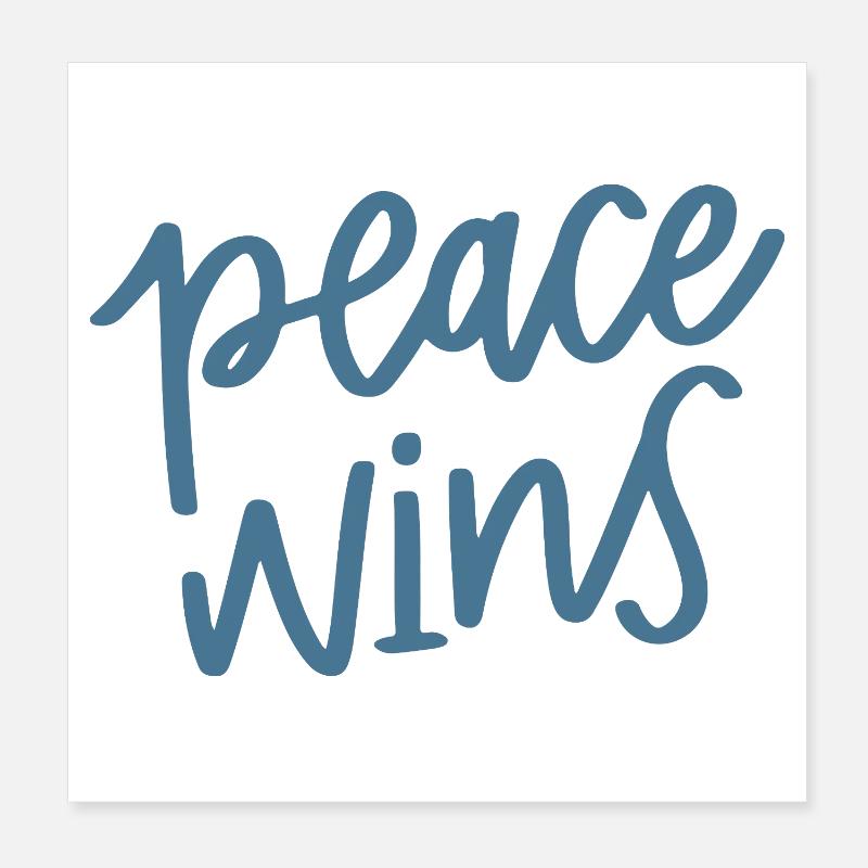 Frieden gewinnt Handlettering Poster 20x20 cm