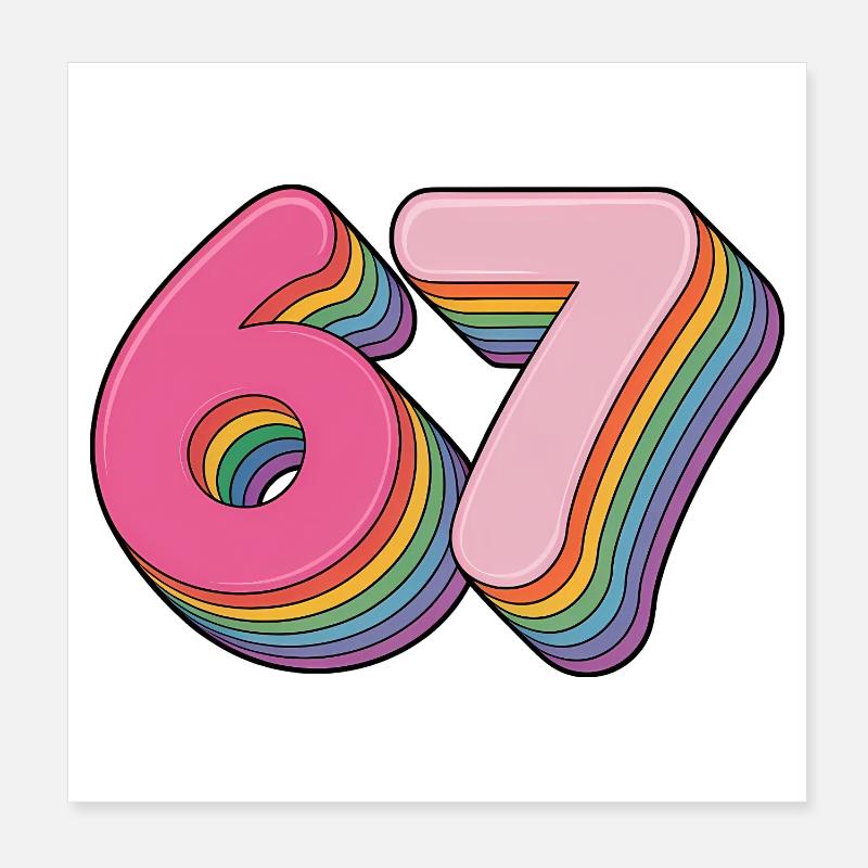 67 - Funny Six Seven T-Shirt Poster 20x20 cm
