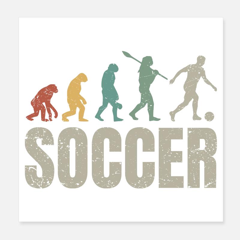 Évolution du football | Évolution du football Poster 20 x 20 cm