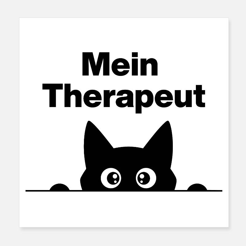 MON THÉRAPEUTE, C’EST MON CHAT ! 😻 PATTE DE NEZ DE FOURRURE Poster 20 x 20 cm