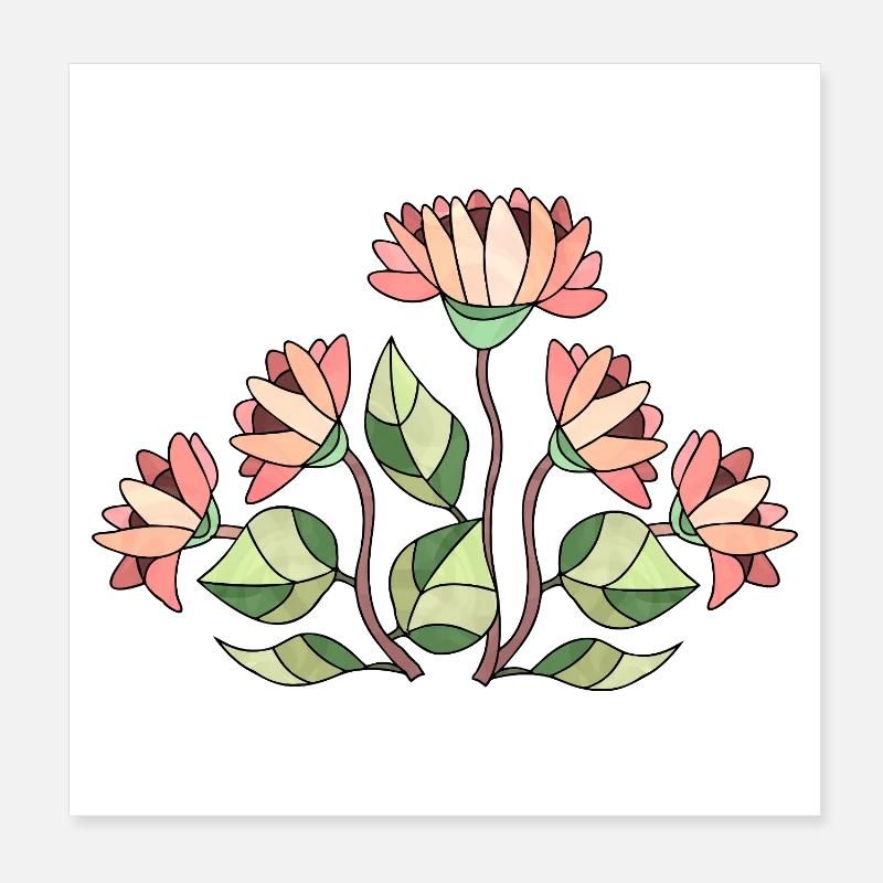 Blumen Poster 20x20 cm
