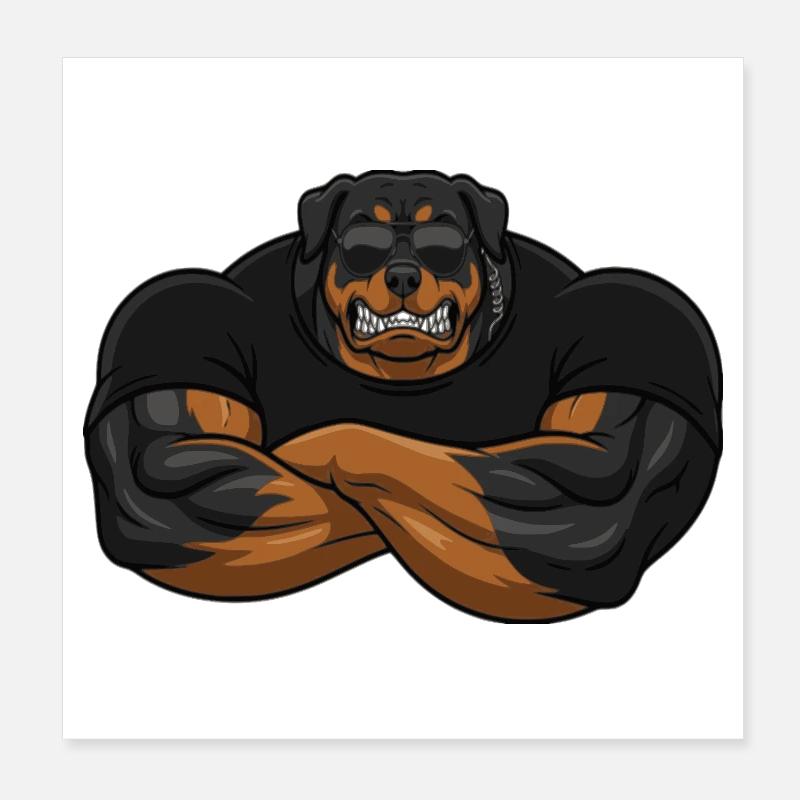 Rottweiler Security – Le videur le plus coriace Poster 20 x 20 cm