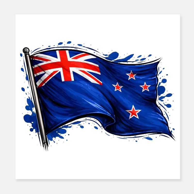 drapeau de la Nouvelle-Zélande Poster 20 x 20 cm
