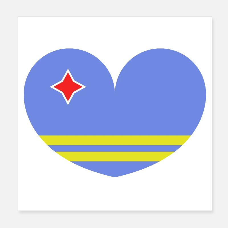 Cœur du drapeau d’Aruba Poster 20 x 20 cm