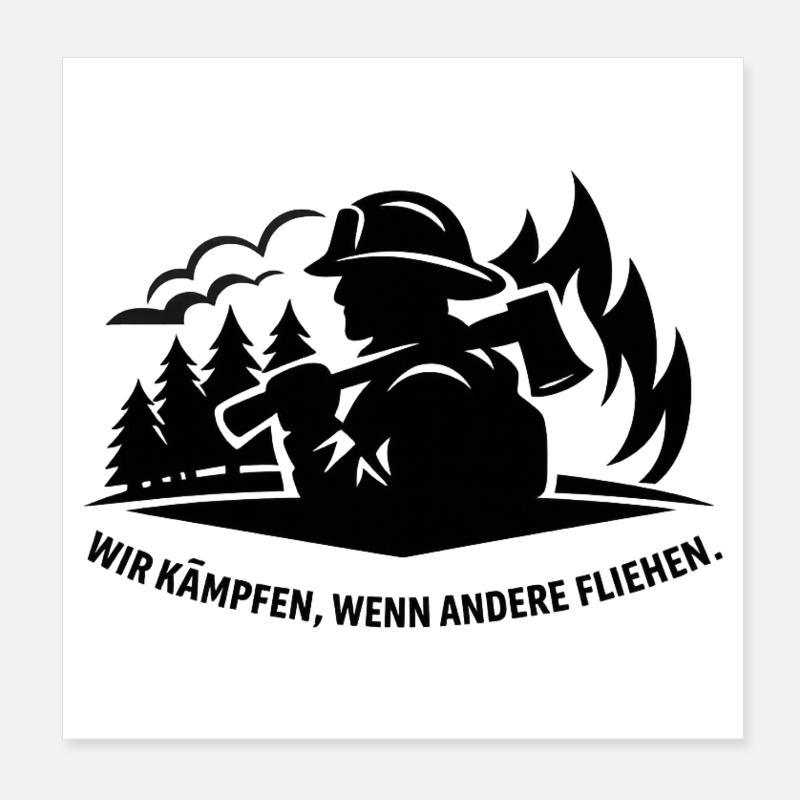 Incendie de forêt - Poster 20 x 20 cm - blanc
