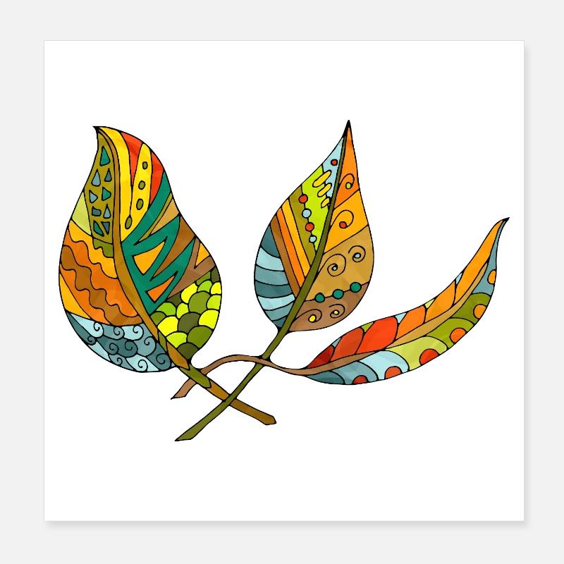 feuilles Poster 20 x 20 cm