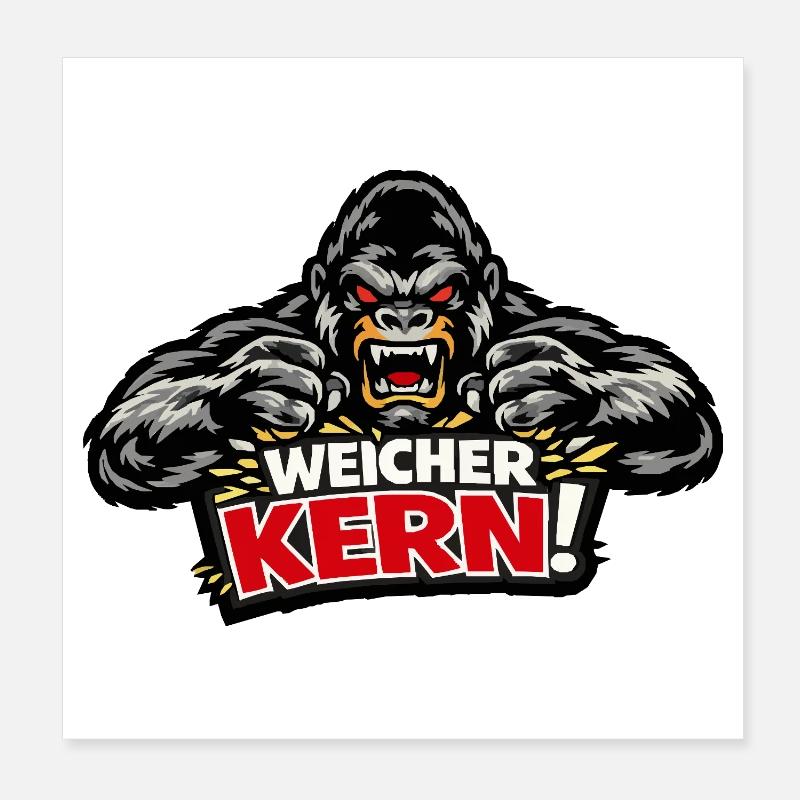 Soft Core - Evil Gorilla Spell Poster 8" x 8" (20x20 cm)