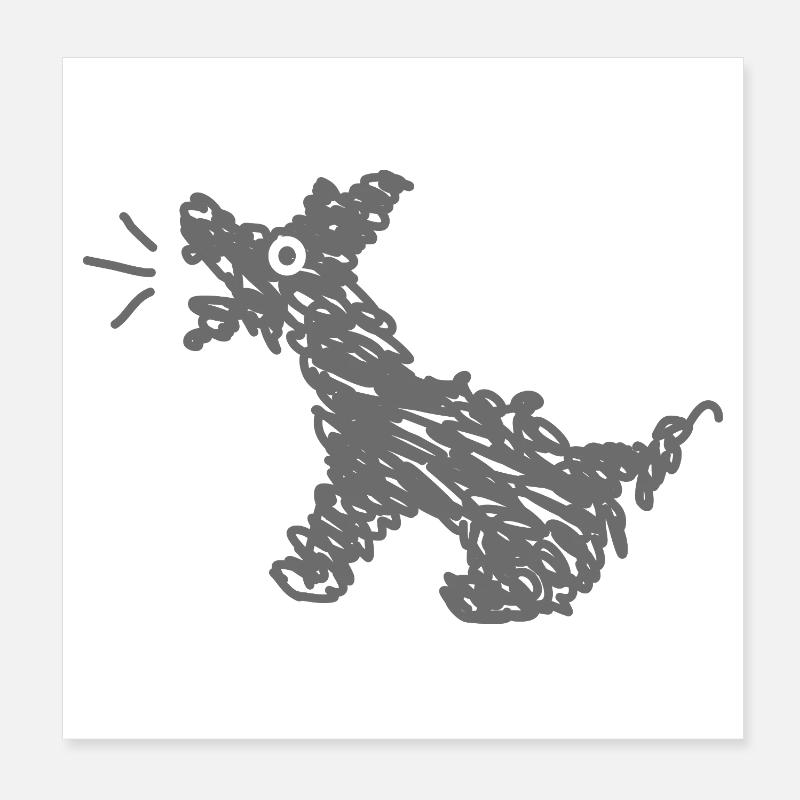 Funny barking dog Poster 8" x 8" (20x20 cm)