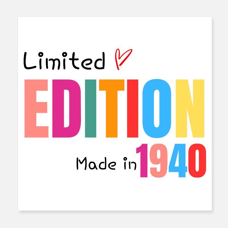 Limitierte Auflage Hergestellt 1940 Poster 20x20 cm