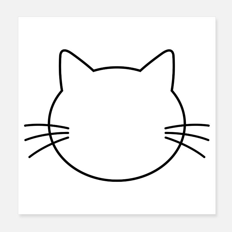Tête de chat Poster 20 x 20 cm