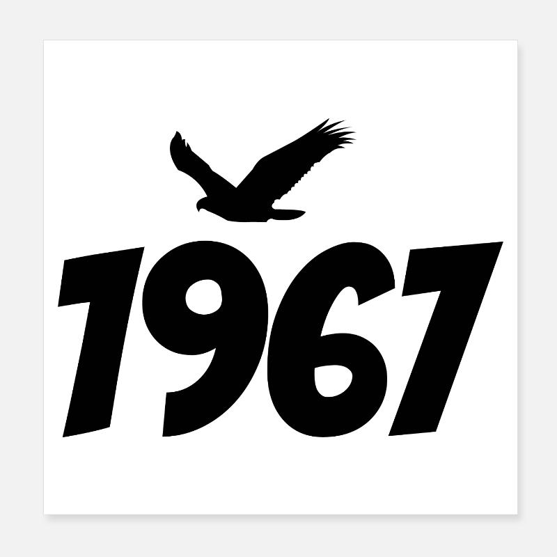 1967 Vintage Vintage Eagle Graphic Poster 8" x 8" (20x20 cm)