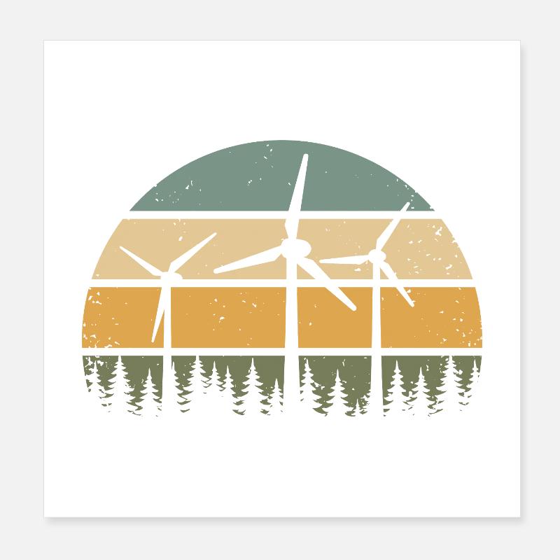 Éoliennes Éoliennes Éoliennes Éoliennes Poster 20 x 20 cm