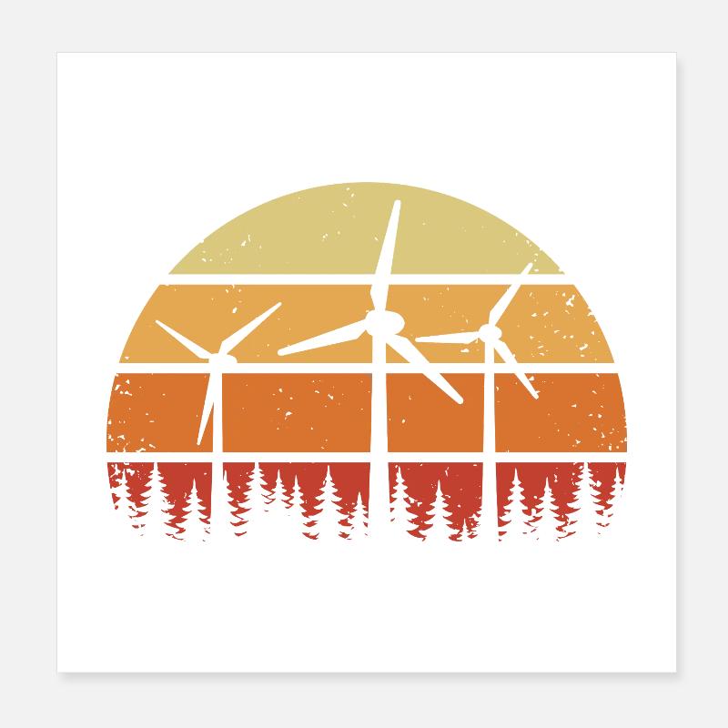 Éoliennes Éoliennes Éoliennes Éoliennes Poster 20 x 20 cm